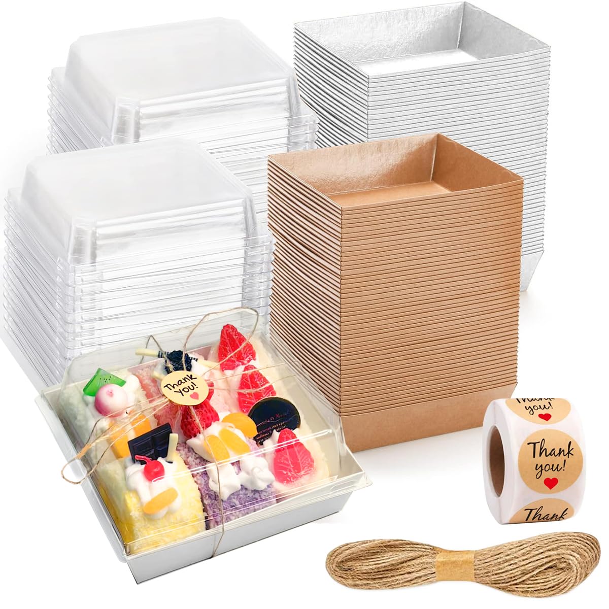 Karasmay cajas charcutería rectangulares con tapas transparentes para exhibir alimentos.