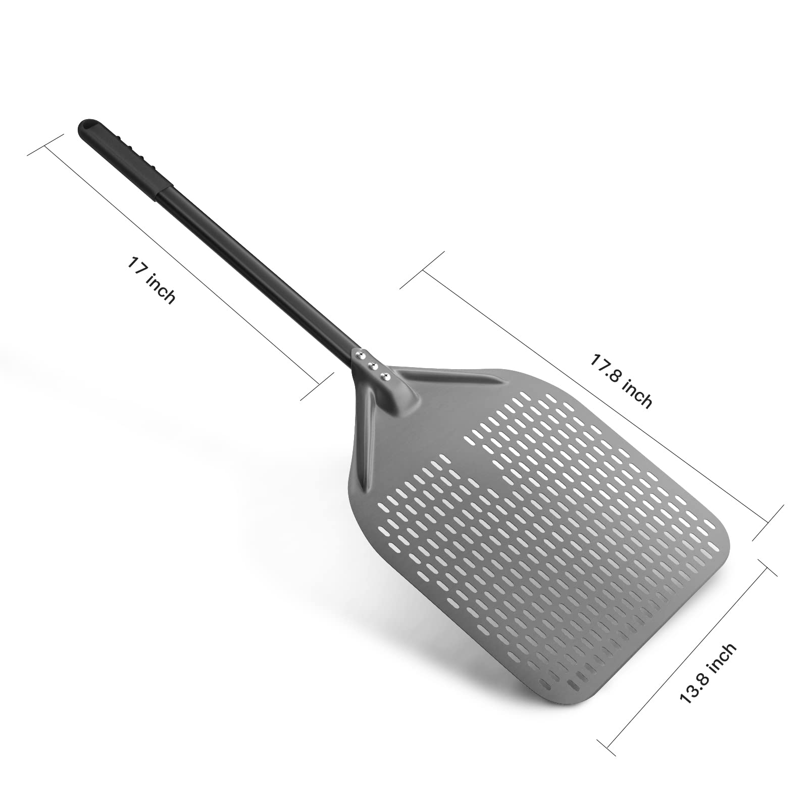 Karboby espátula de aluminio duro anodizado para pizza perforada