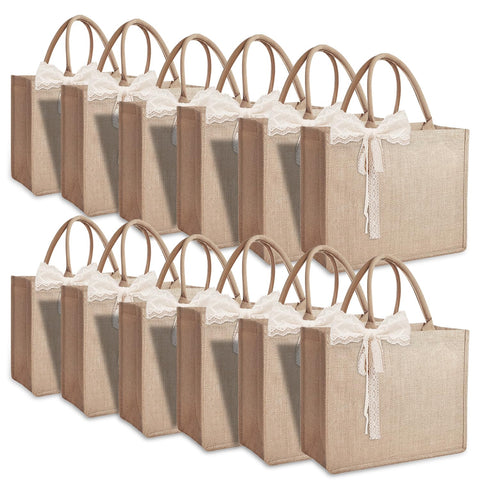 Karinoos bolsa de yute con asas duraderas, ideal para compras reutilizables.