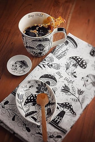 Karma Boho reposacucharas - plano detalle cerámica esmaltada, uso diario.