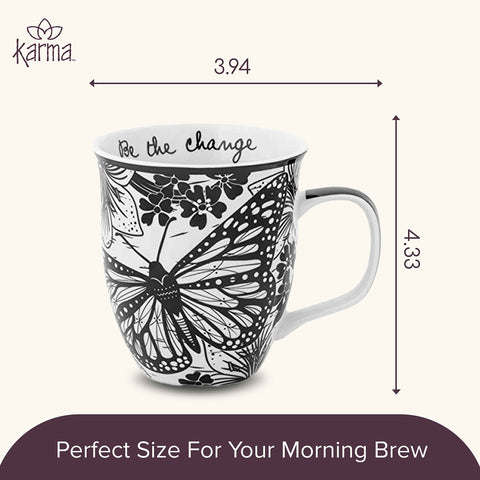 Mariposa en taza Karma Boho, regalo ideal para mujer u hombre