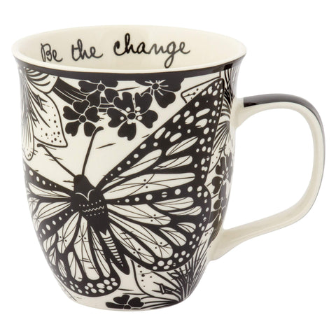 Taza Karma Boho con mariposa, ideal para café diario con diseño inspirador