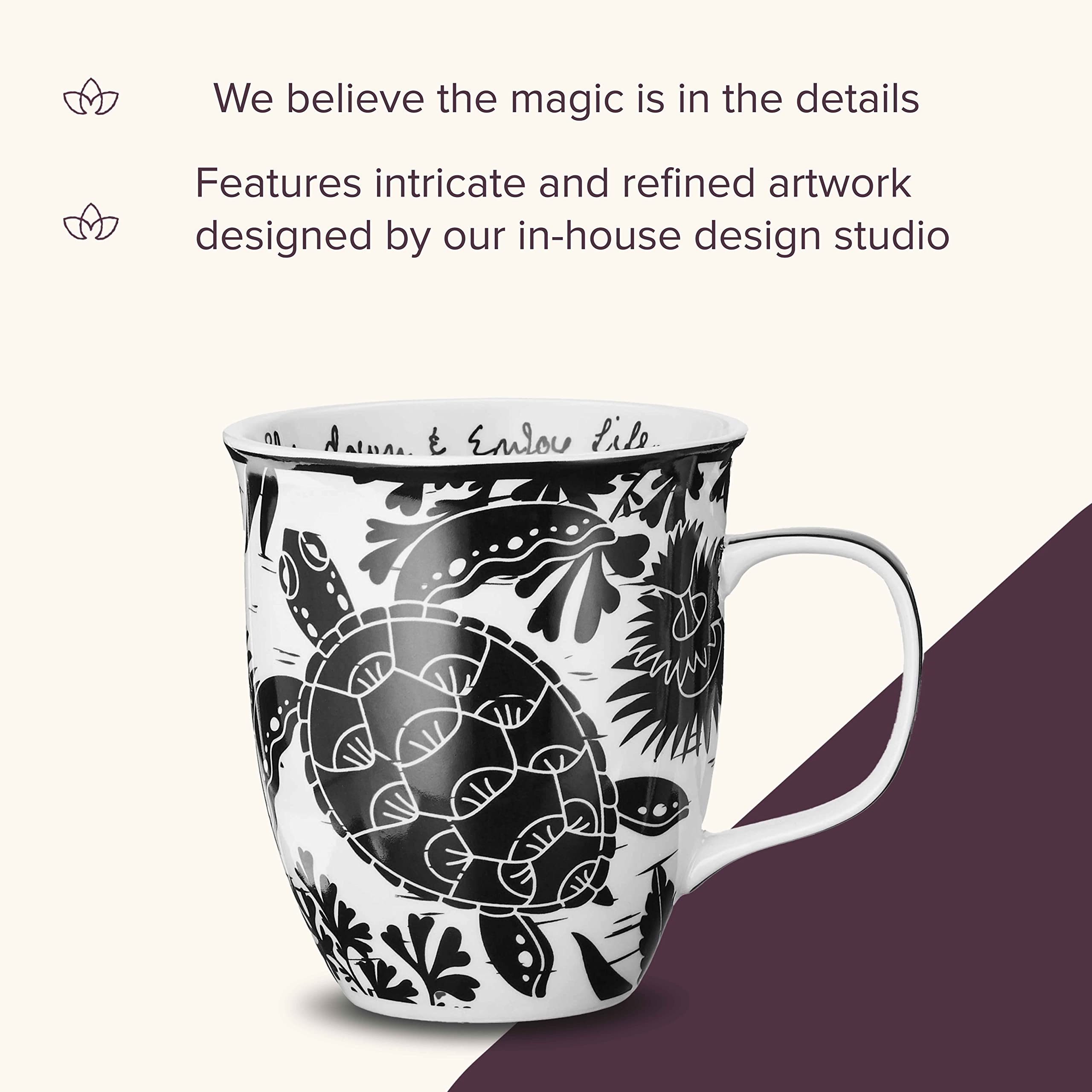 Karma regalo con diseño de tortuga marina, perfecto para amantes del café.
