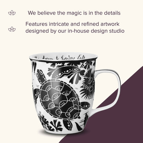 Karma regalo con diseño de tortuga marina, perfecto para amantes del café.