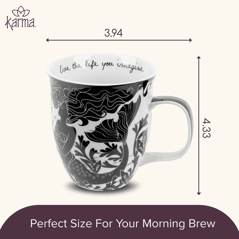 Taza Karma Regalos diseño blanco y negro, regalo para mujeres y hombres.