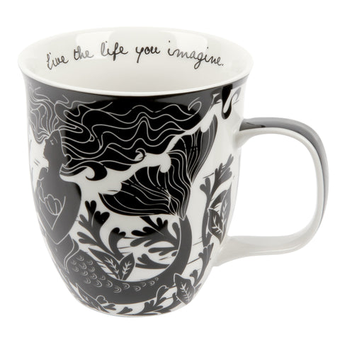 Taza Karma Regalos Boho con sirena, ideal para café matutino.