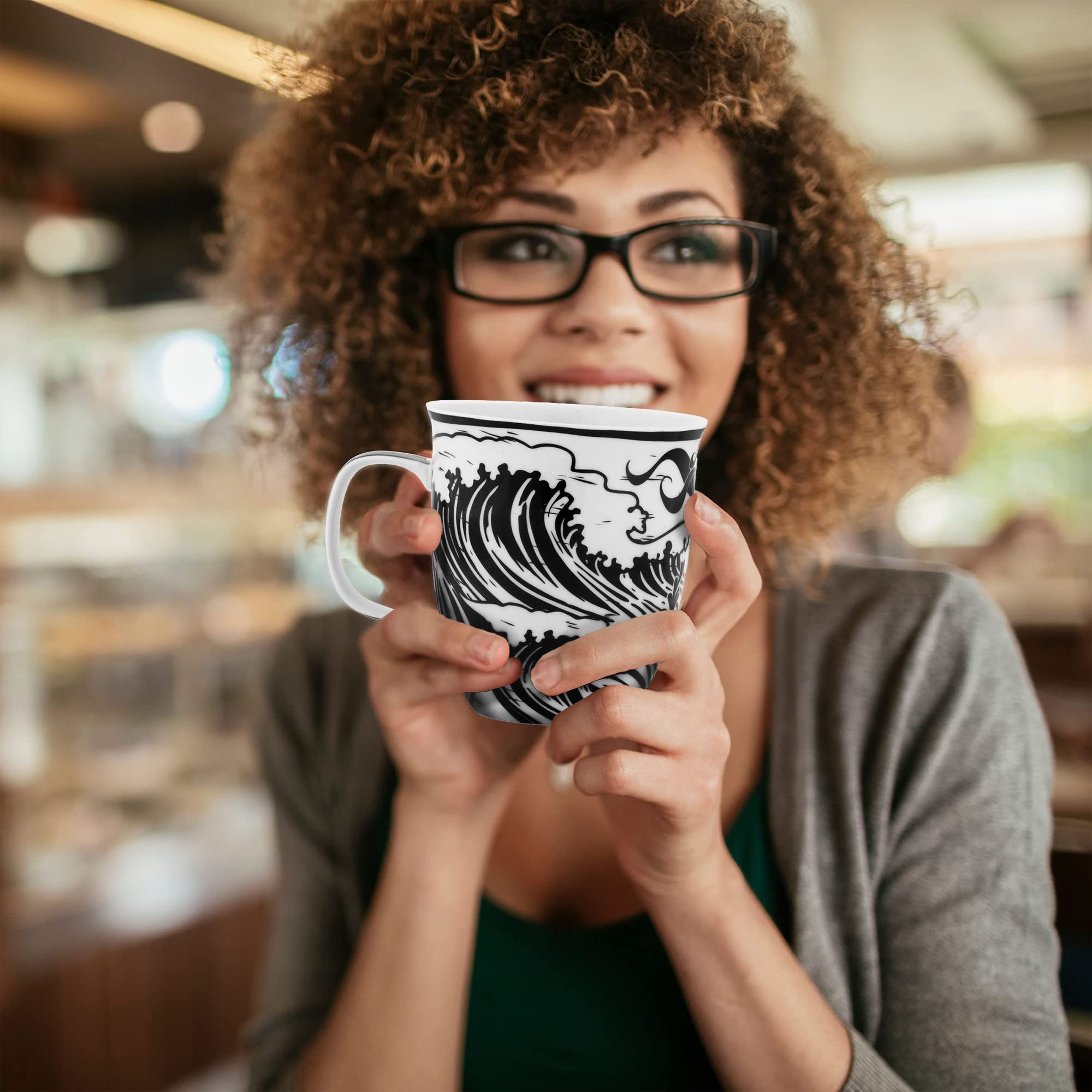 Taza Karma Regalos colección Boho grande para bebidas calientes.