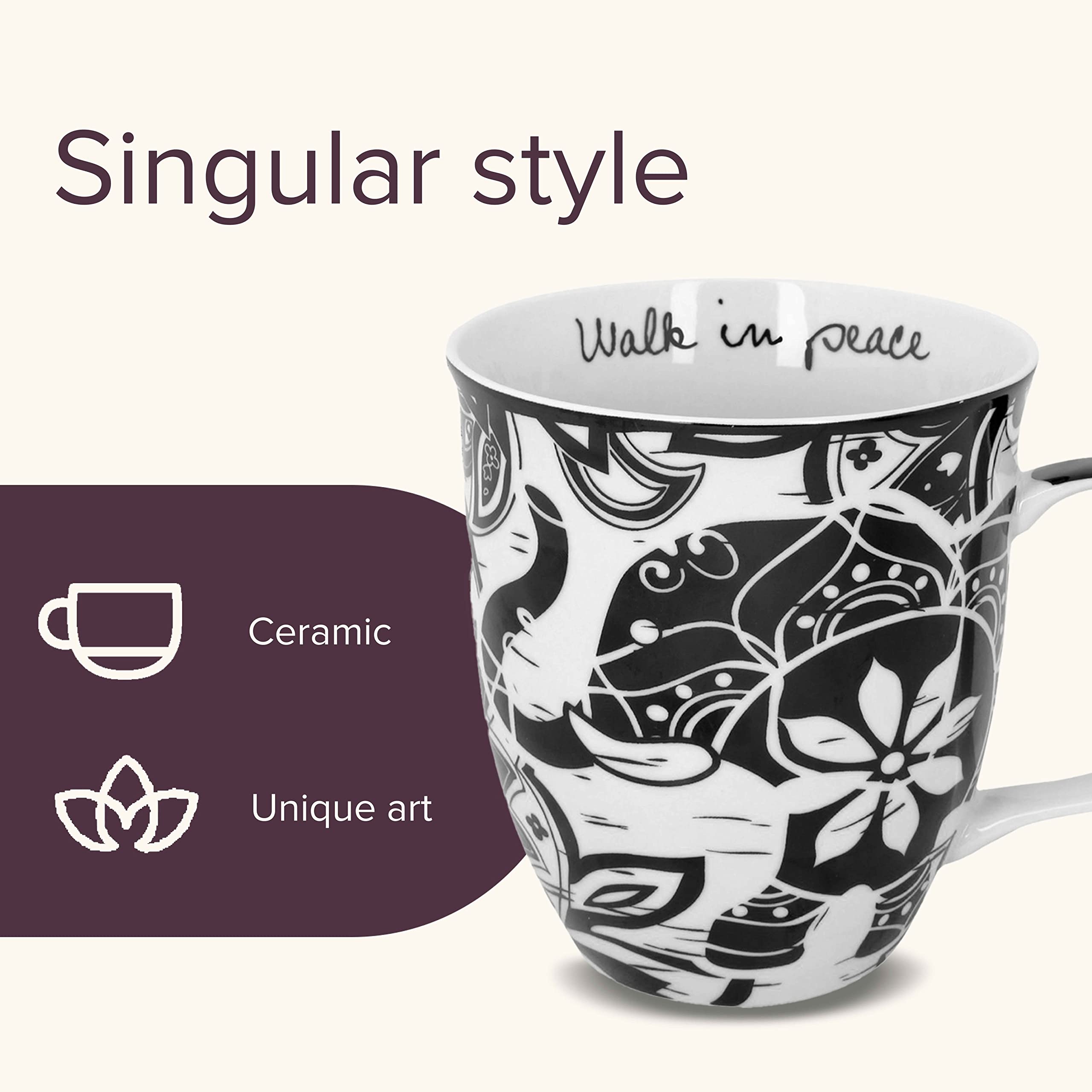 taza karma bohemio cerámica asa duradera para uso diario