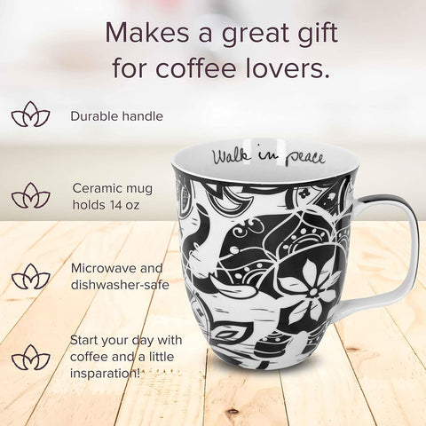 taza karma bohemio cerámica elefante dibujo artístico, regalo perfecto