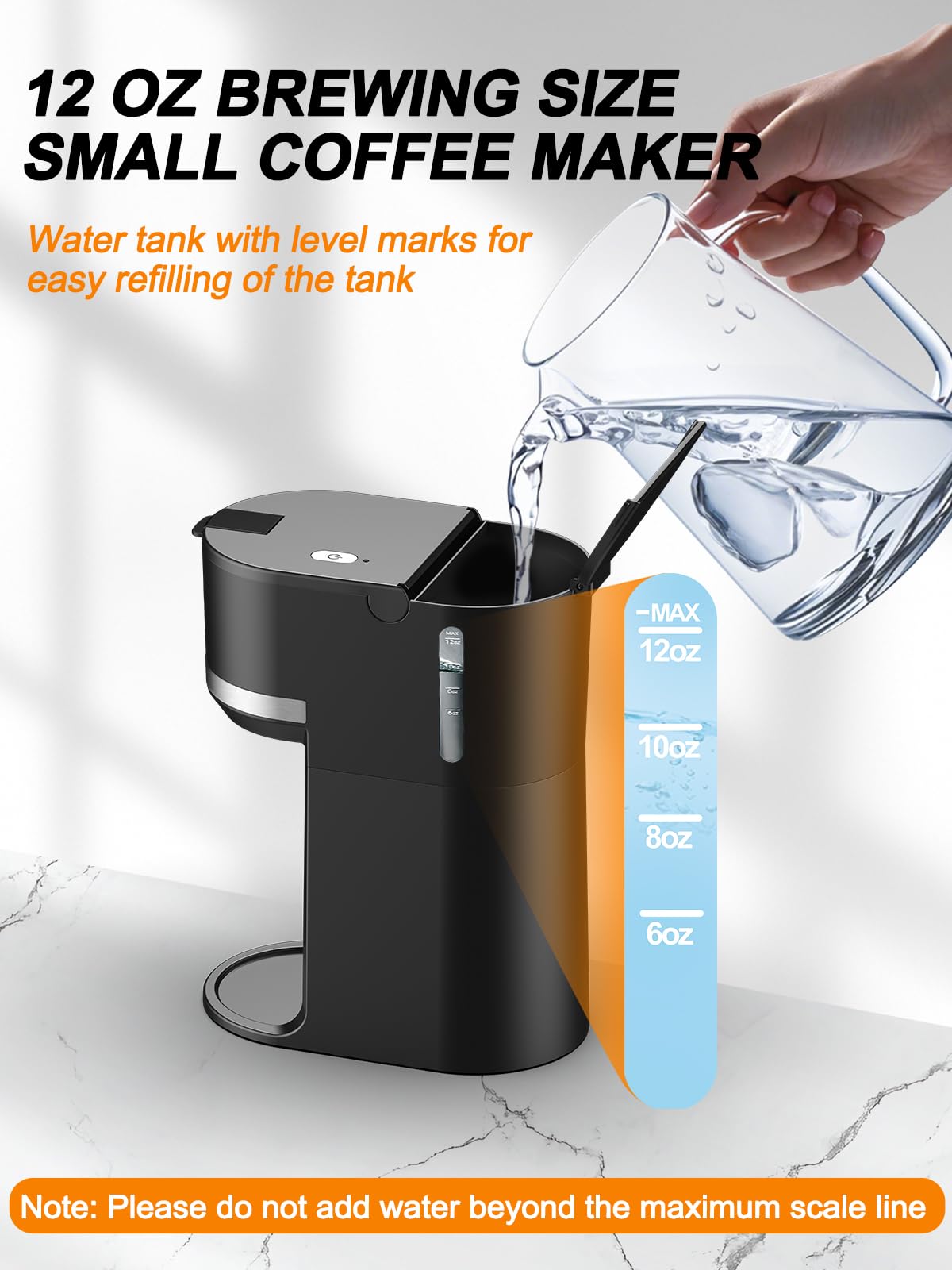 Karosie cafetera depósito de agua con ventana para controlar la cantidad.