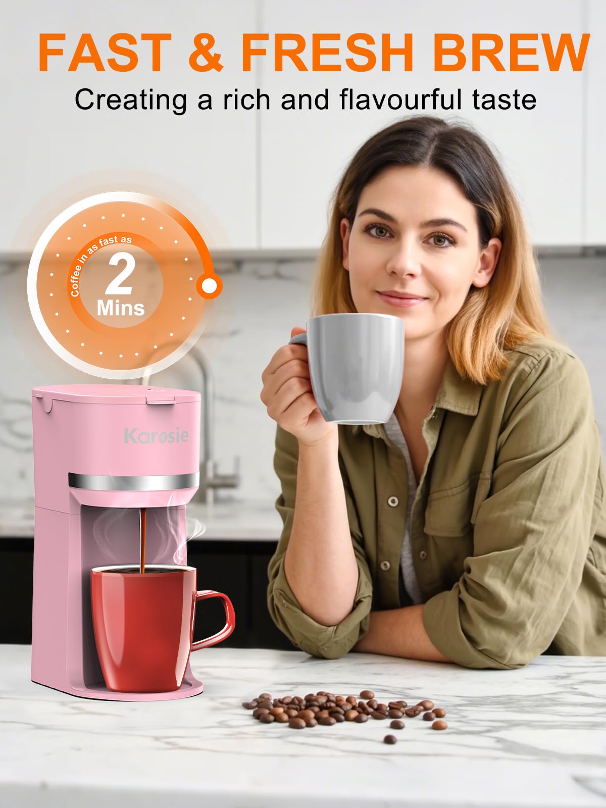 Karosie cafetera tanque de agua con ventana, controla la intensidad de tu café.