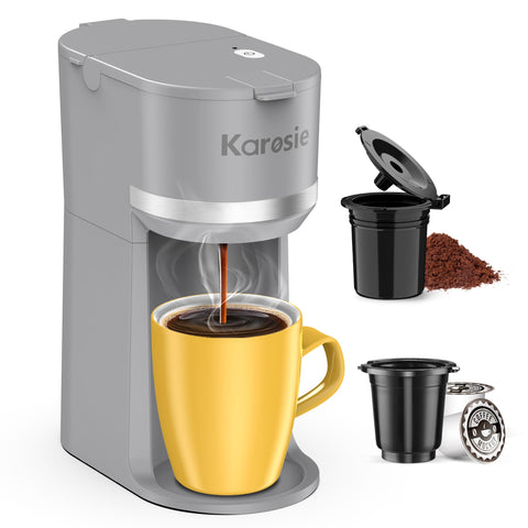 Karosie cafetera una taza, admite cápsulas K y café molido para café rápido