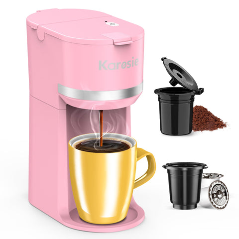 Karosie cafetera una taza kcup-ground, ideal para café rápido en cualquier momento.