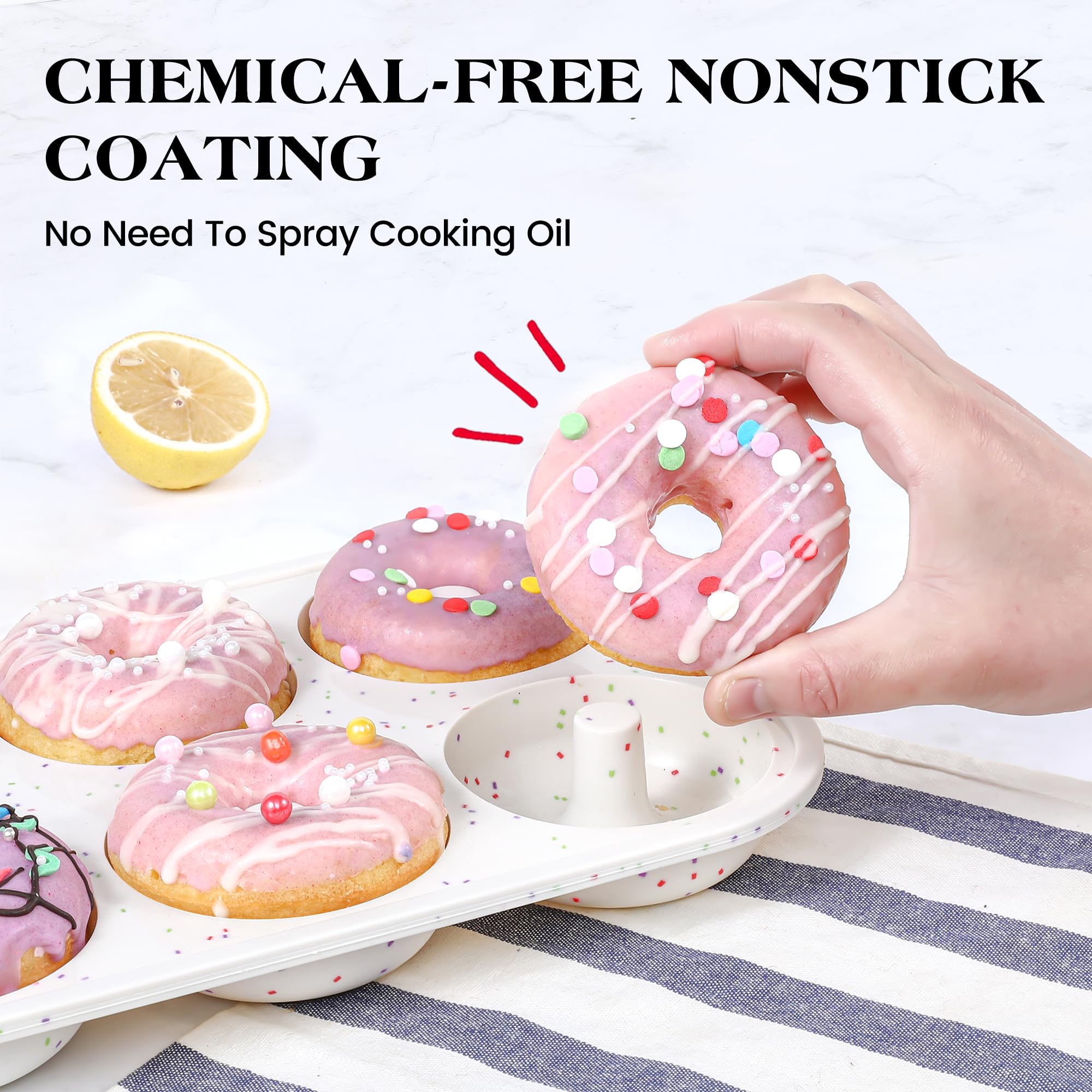 Moldes de donas KASHME con antiadherente natural para desmolde suave