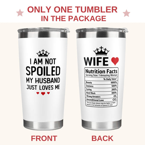 KatAndNat Tumbler blanco 20 oz, ideal para bebidas calientes en casa.