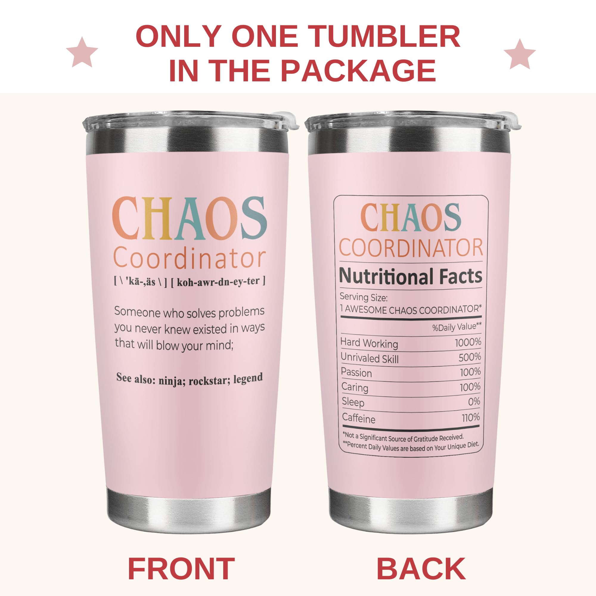KatAndNat Tumbler rosa, tapa libre de BPA para uso diario seguro.