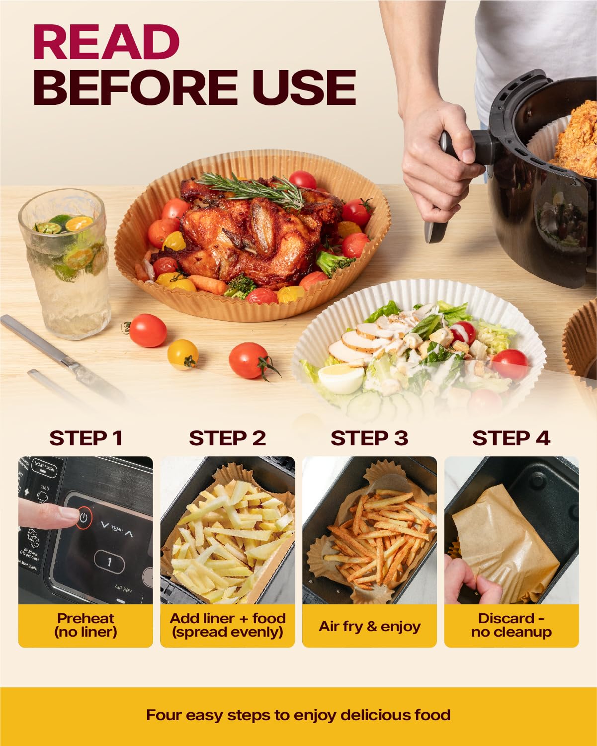 Resistente al calor hasta 230°C, seguro para cocinar con Katbite.