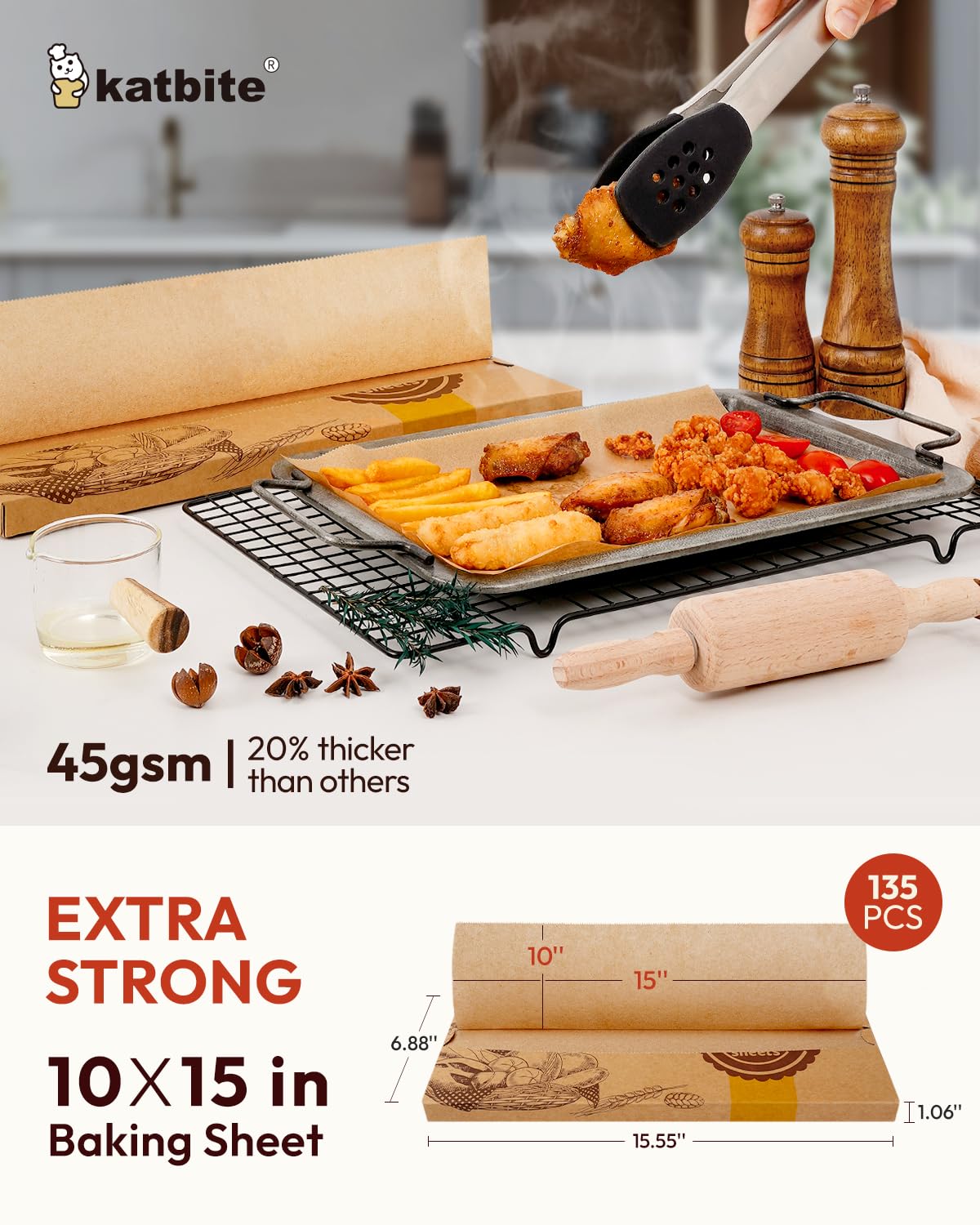Dispensador desplegable Katbite, acceso con una mano para cocinar sin desorden