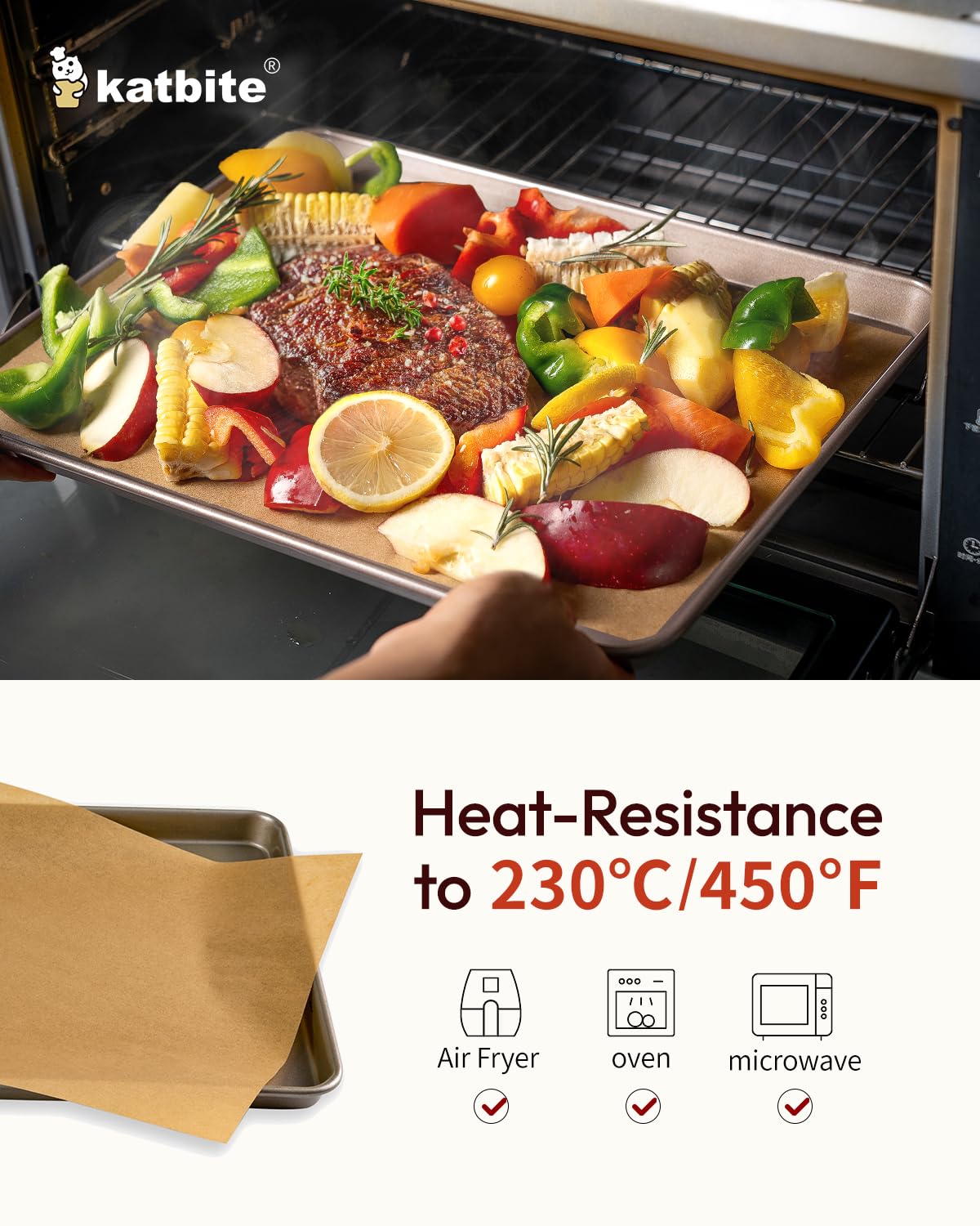 Katbite ideal para carnes, verduras y pizzas en recetas rápidas.