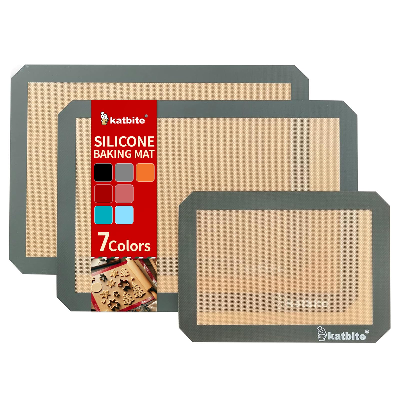 Katbite tapete silicona mitad-bandeja 11-5x16-5 antiadherente para hornear cookies