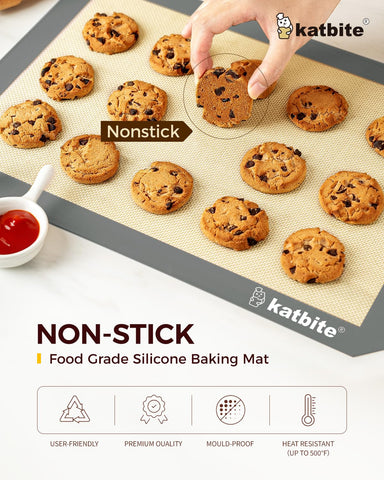 Katbite tapete silicona mitad-bandeja facilidad limpieza y horneado
