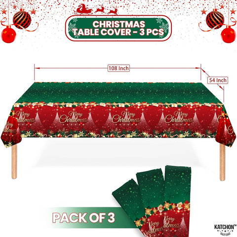 Mantel desechable KatchOn Navidad rojo-verde rectangular 108x54 ideal para fiestas