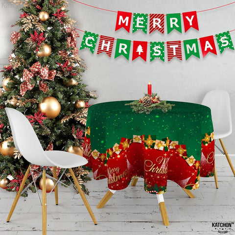 Uso interior y exterior con mantel navideño KatchOn