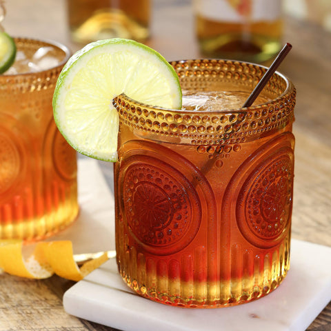 Vasos Kate Aspen ámbar 10 oz para cócteles con agarre cómodo y elegante