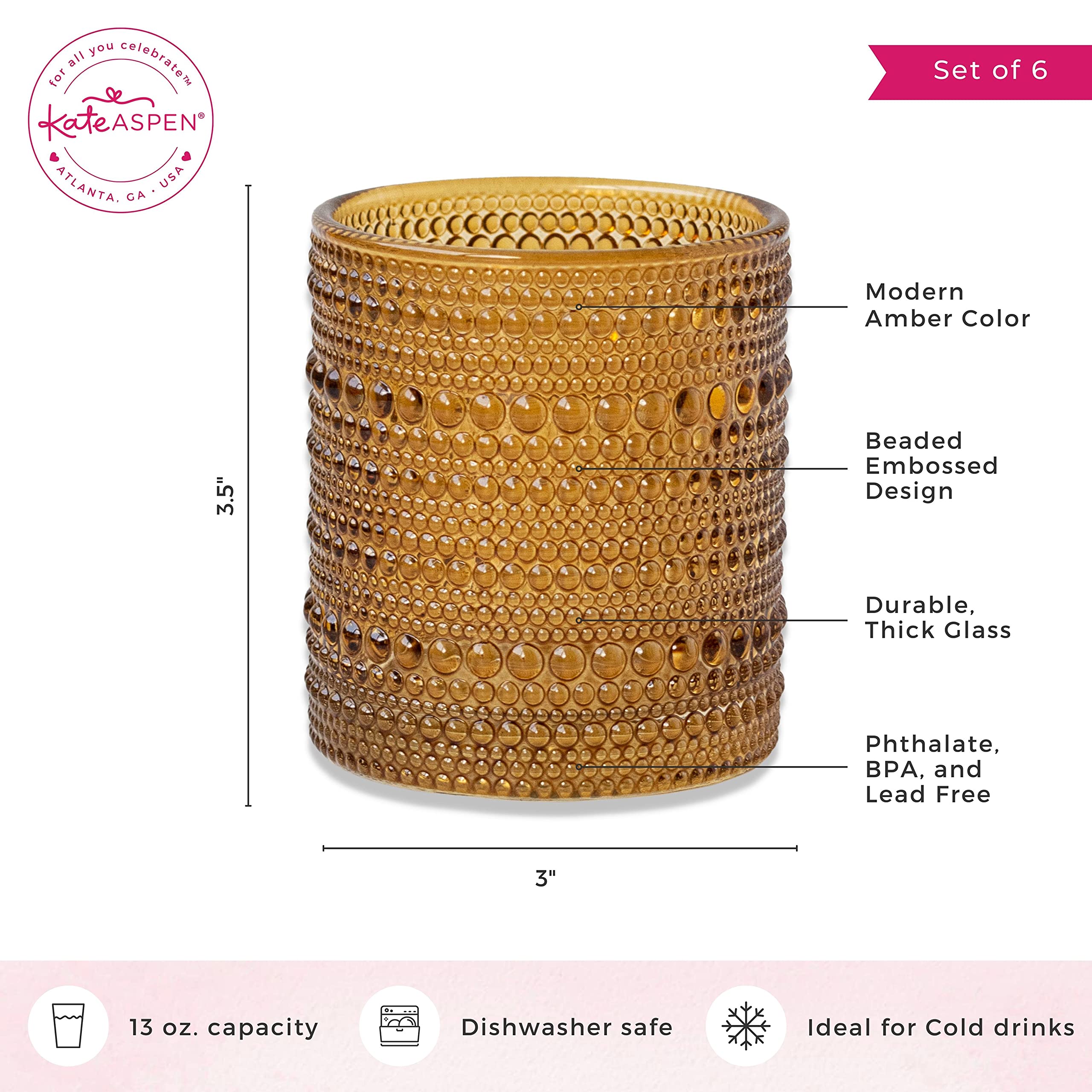 Conjunto Kate Aspen 10 onzas para bebidas frías y jugos.