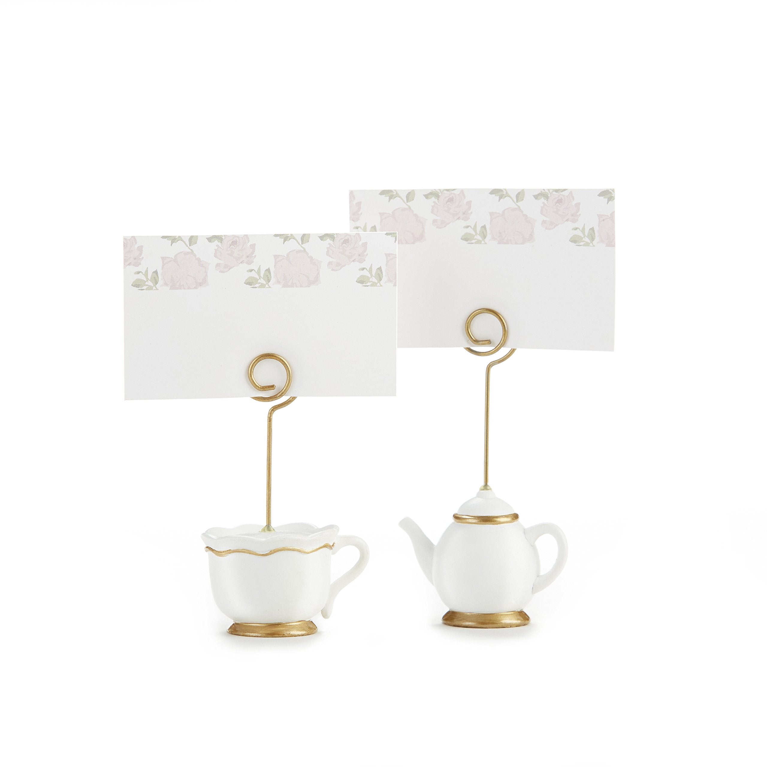 Kate Aspen Hora del Té Capricho: tetera porta-tarjetas rosa, ideal para bodas.