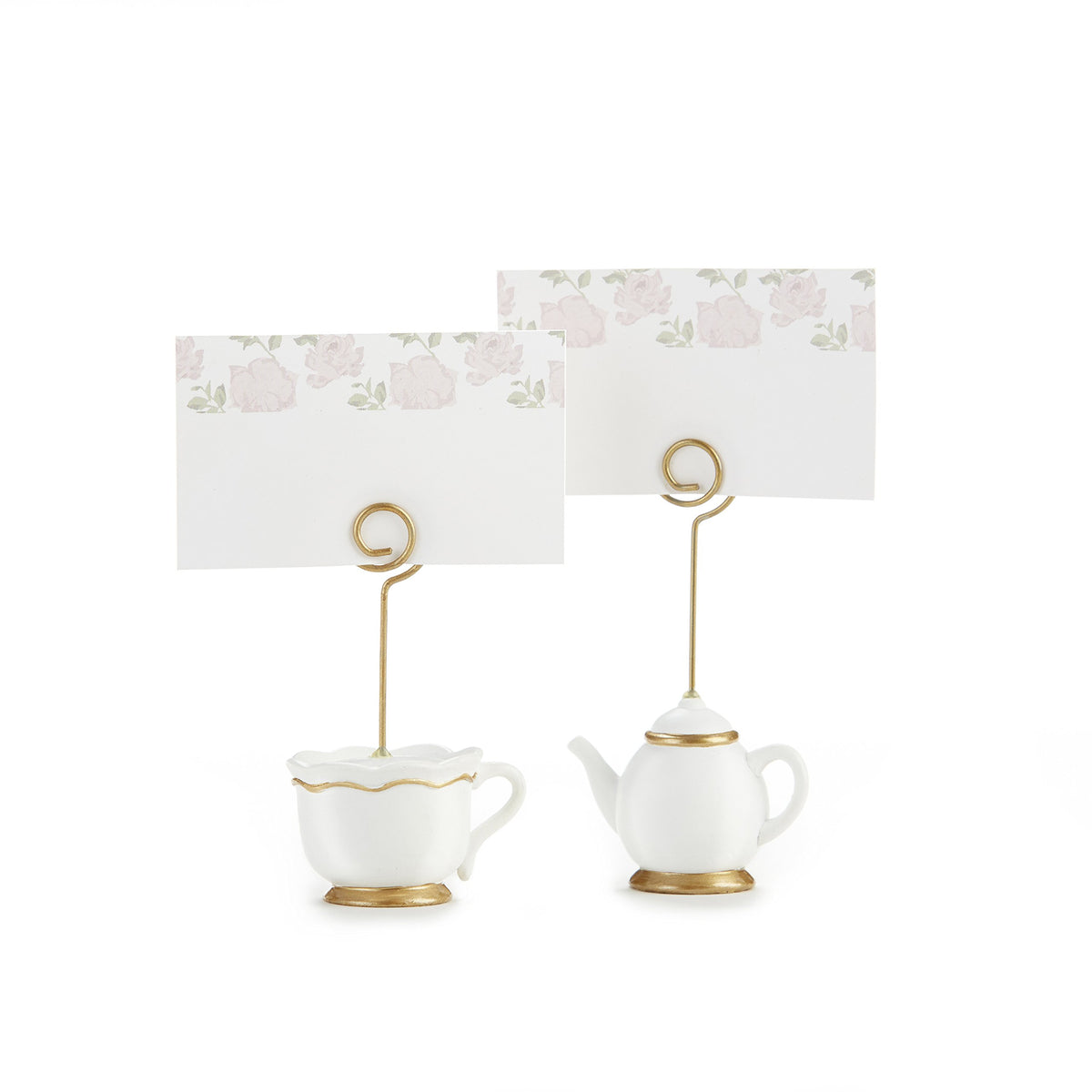 Kate Aspen Hora del Té Capricho: tetera porta-tarjetas rosa, ideal para bodas.
