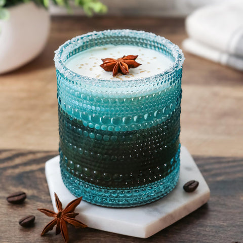 Vasos Kate Aspen 10oz azul con bordado de perlas para agarre seguro