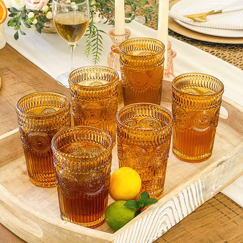 Kate Aspen vasos ámbar 13 onzas para bebidas diarias con estilo.