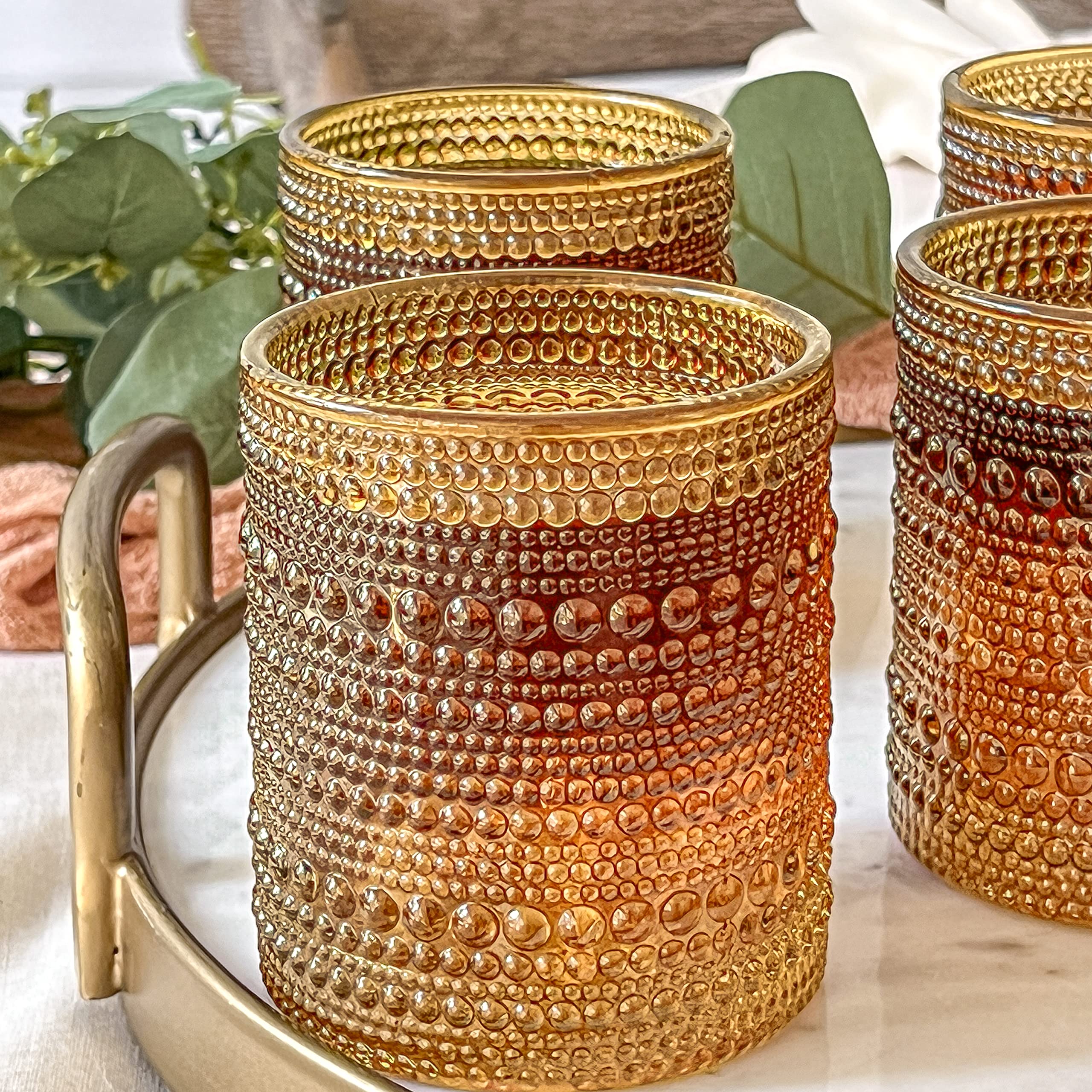 Vasos Kate Aspen para agua y jugos con acabado brillante.