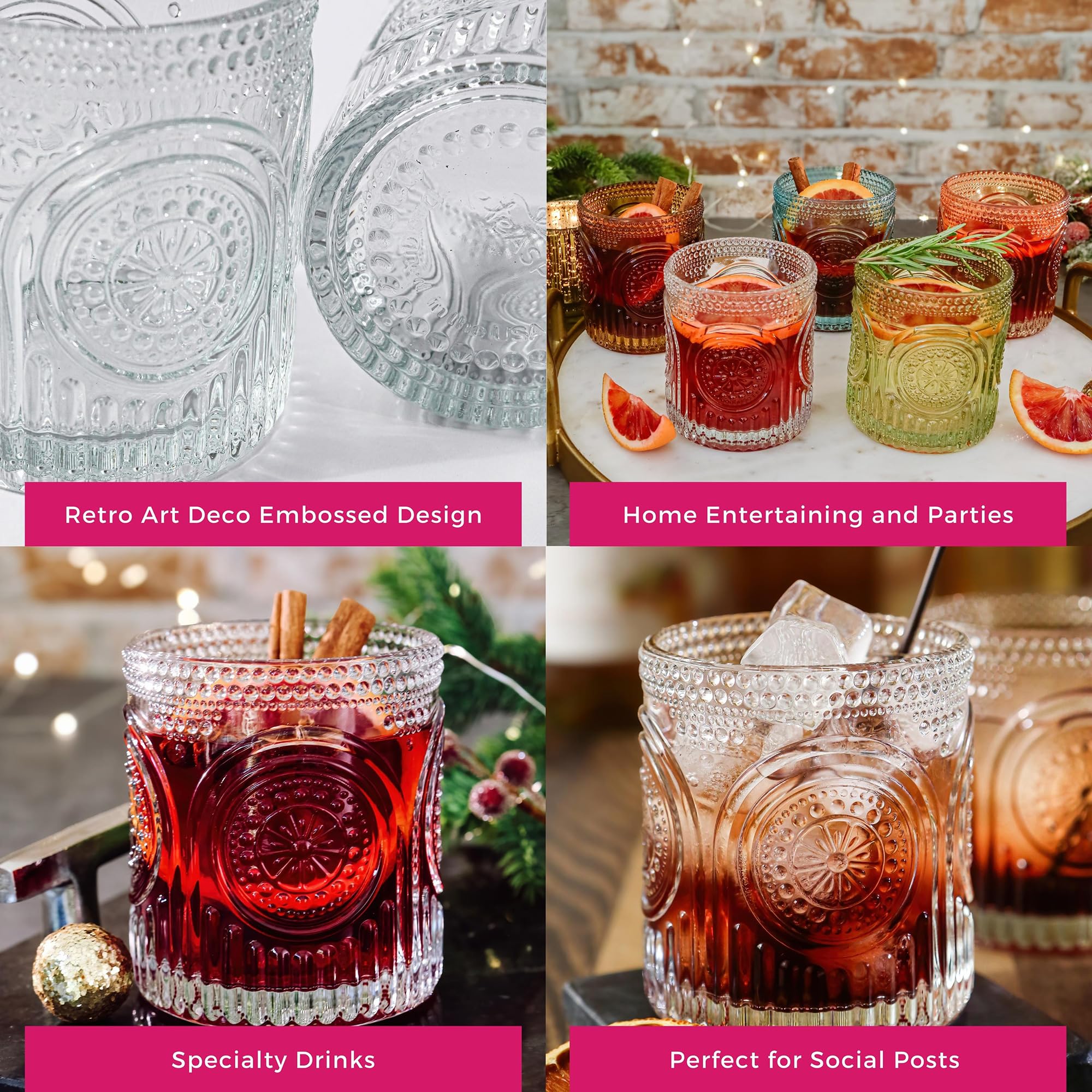 Vaso Kate Aspen para bar cart muestra elegancia vintage