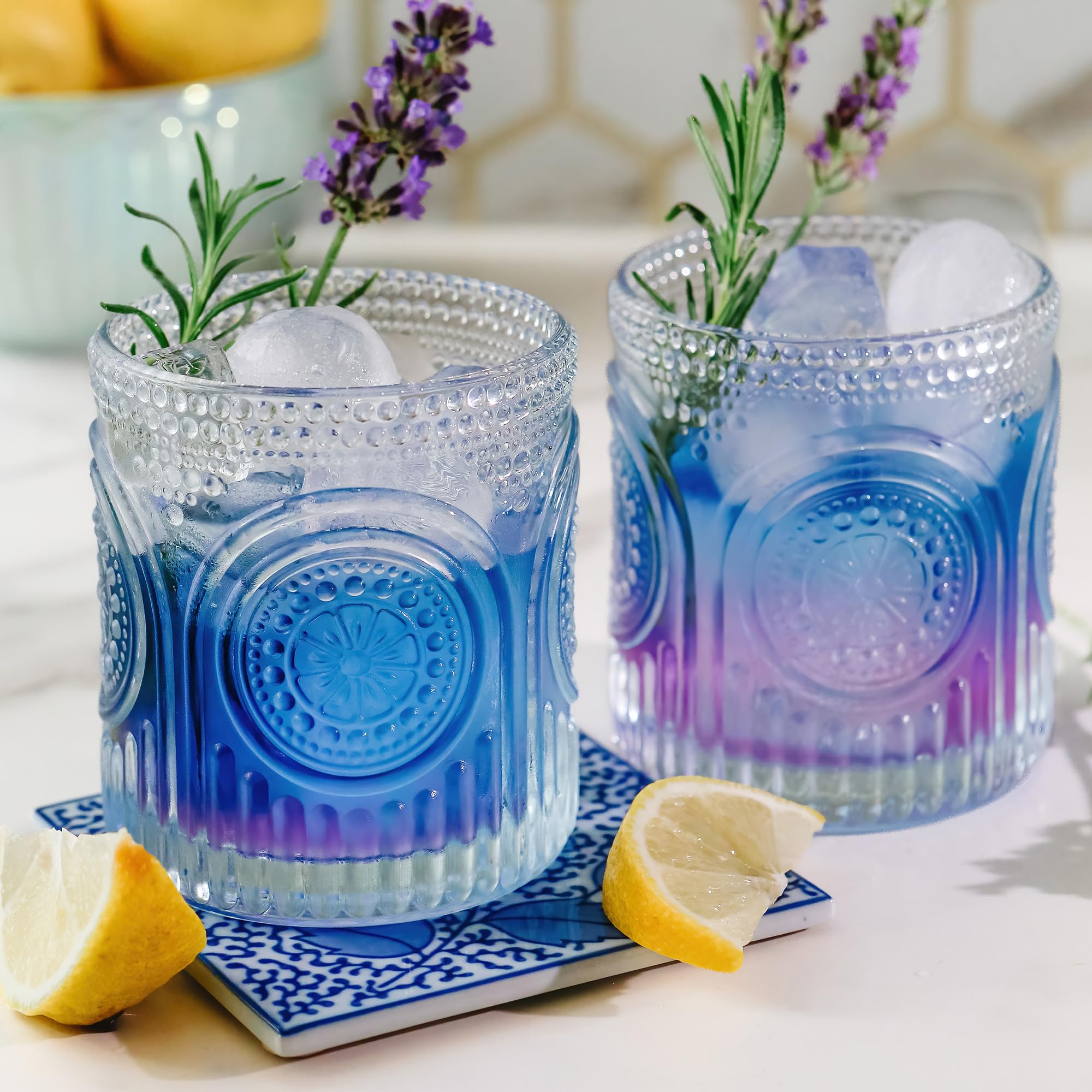 Vaso Kate Aspen para cócteles con diseño retro arco floral