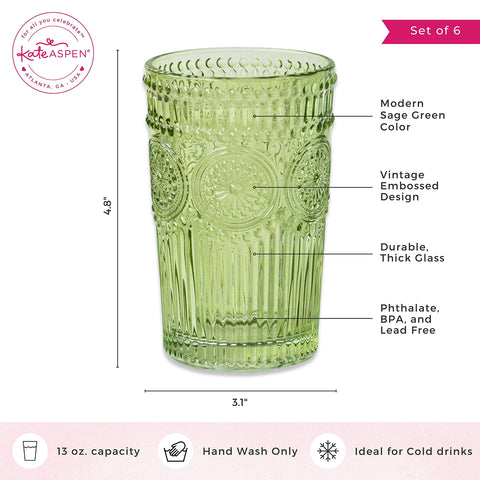 Vasos Kate Aspen para uso diario y ocasiones especiales.
