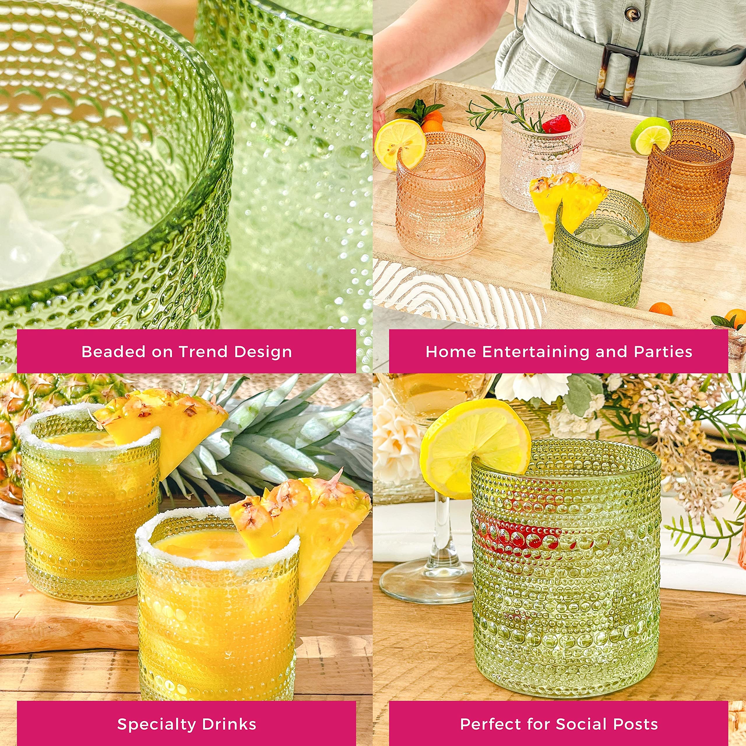 Vaso Kate Aspen verde salvia, capacidad de 296 ml, perfecto para servir bebidas en la mesa