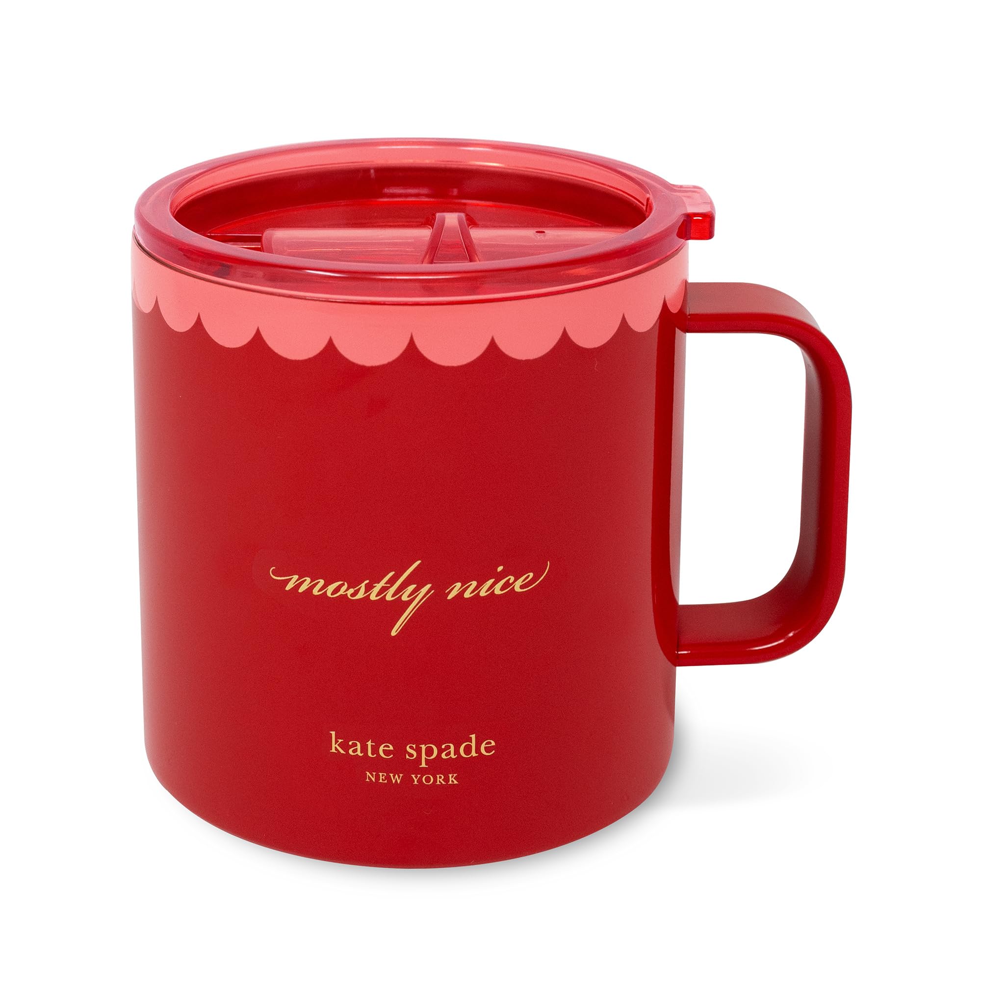 kate spade new york taza aislada con manija y tapa, perfecta para llevar café para viajar