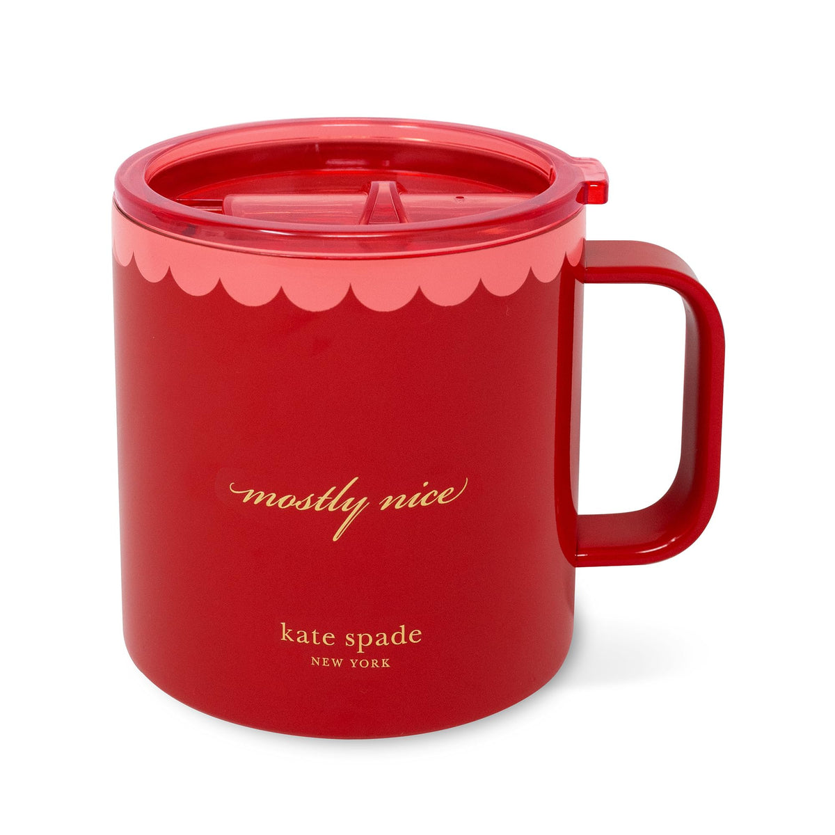 kate spade new york taza aislada con manija y tapa, perfecta para llevar café para viajar