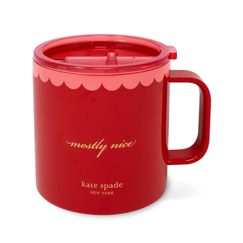 kate spade new york taza aislada con manija y tapa, perfecta para llevar café para viajar