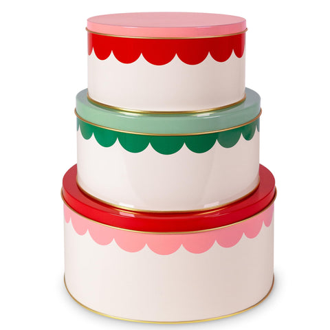 kate spade new york tin decorativo mediano con tapa, perfecto para dulces festivos