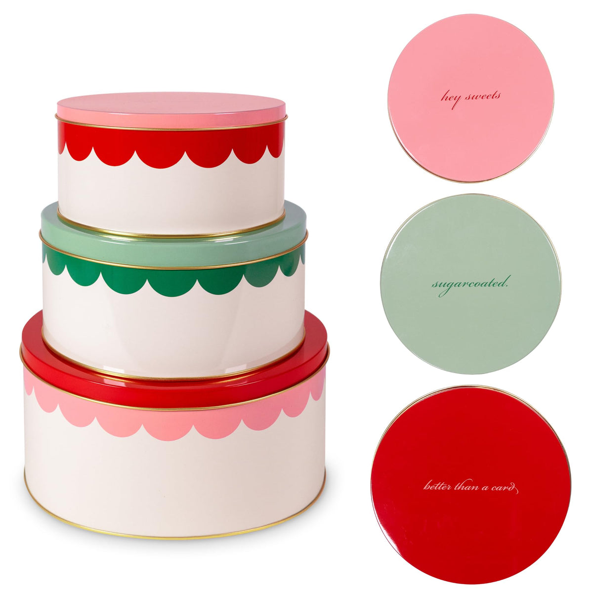 kate spade new york tin decorativo pequeño con tapa, ideal para galletas navideñas
