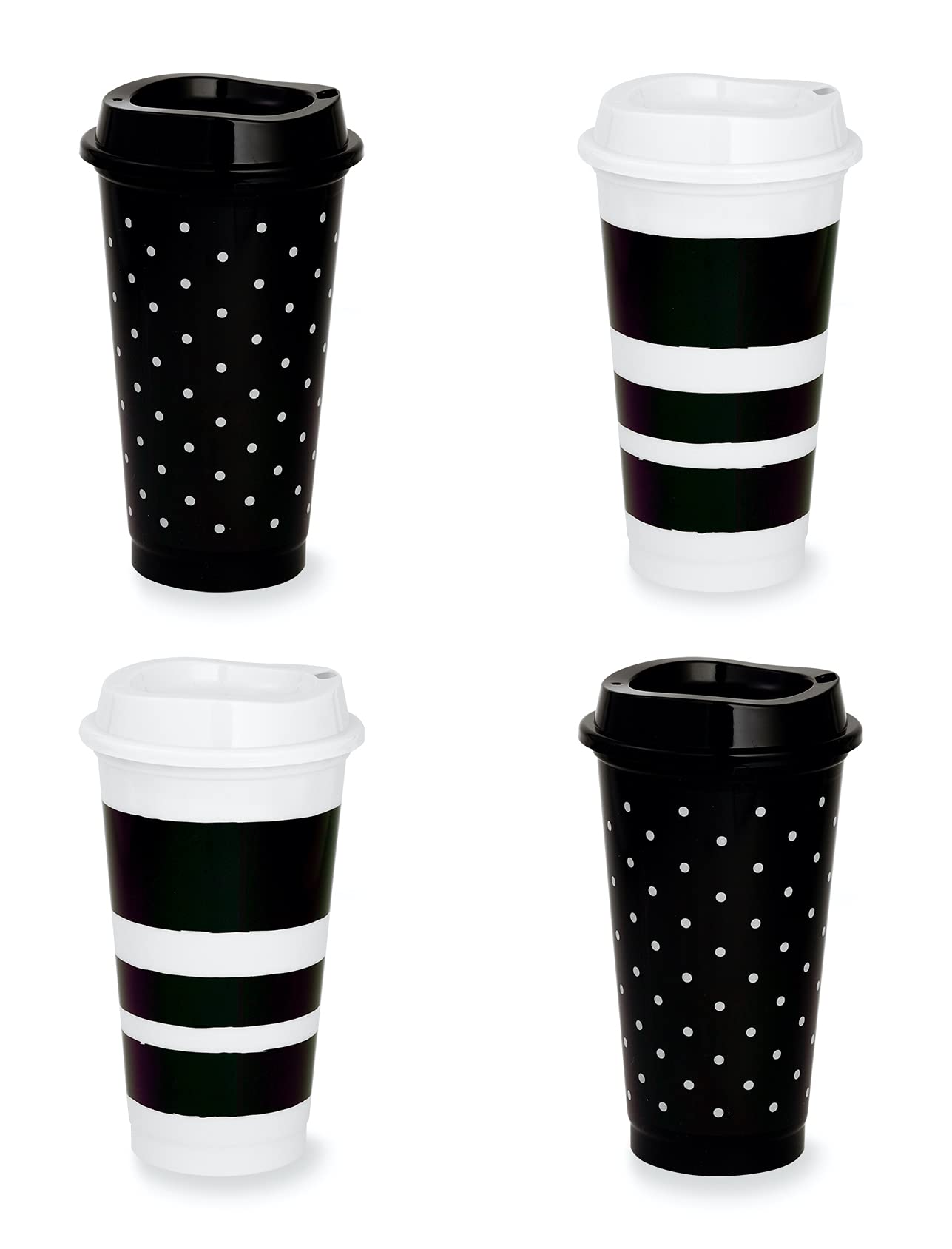 Kate Spade New York tumbler con diseño dots y rayas para uso diario y viaje