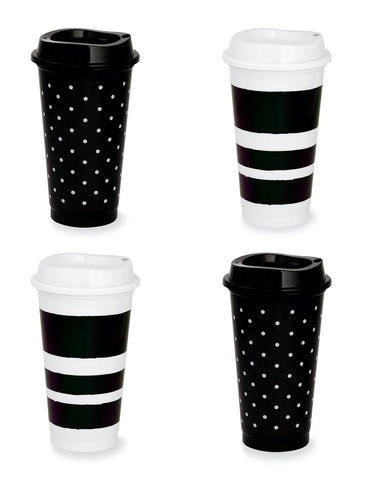 Kate Spade New York tumbler con diseño dots y rayas para uso diario y viaje