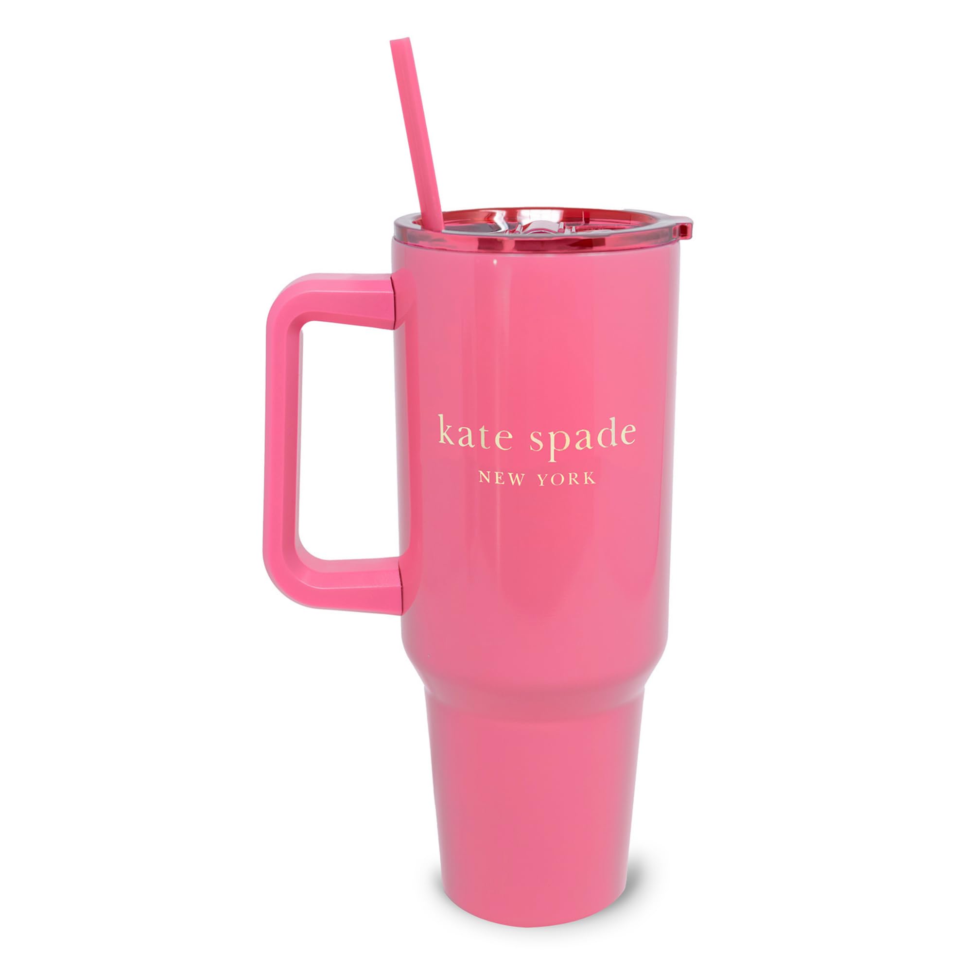 kate spade new york vaso 40 onzas con asa: ideal para llevar bebidas todo el día con estilo.