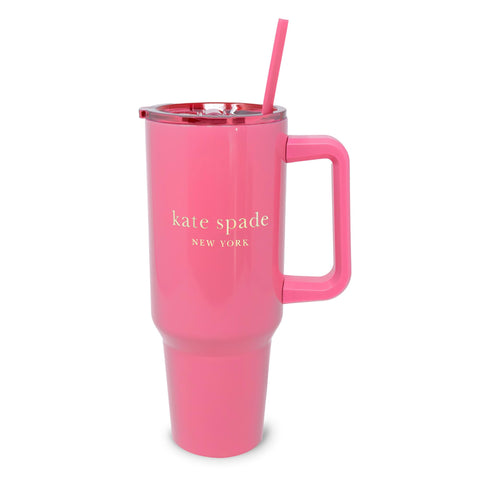 kate spade new york vaso 40 onzas con tapa deslizante, evita derrames durante viajes.