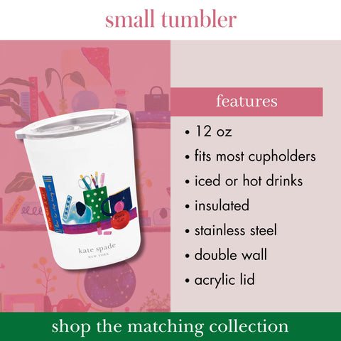 vaso kate spade new york de acero inoxidable con aislamiento mantiene bebidas calientes o frías