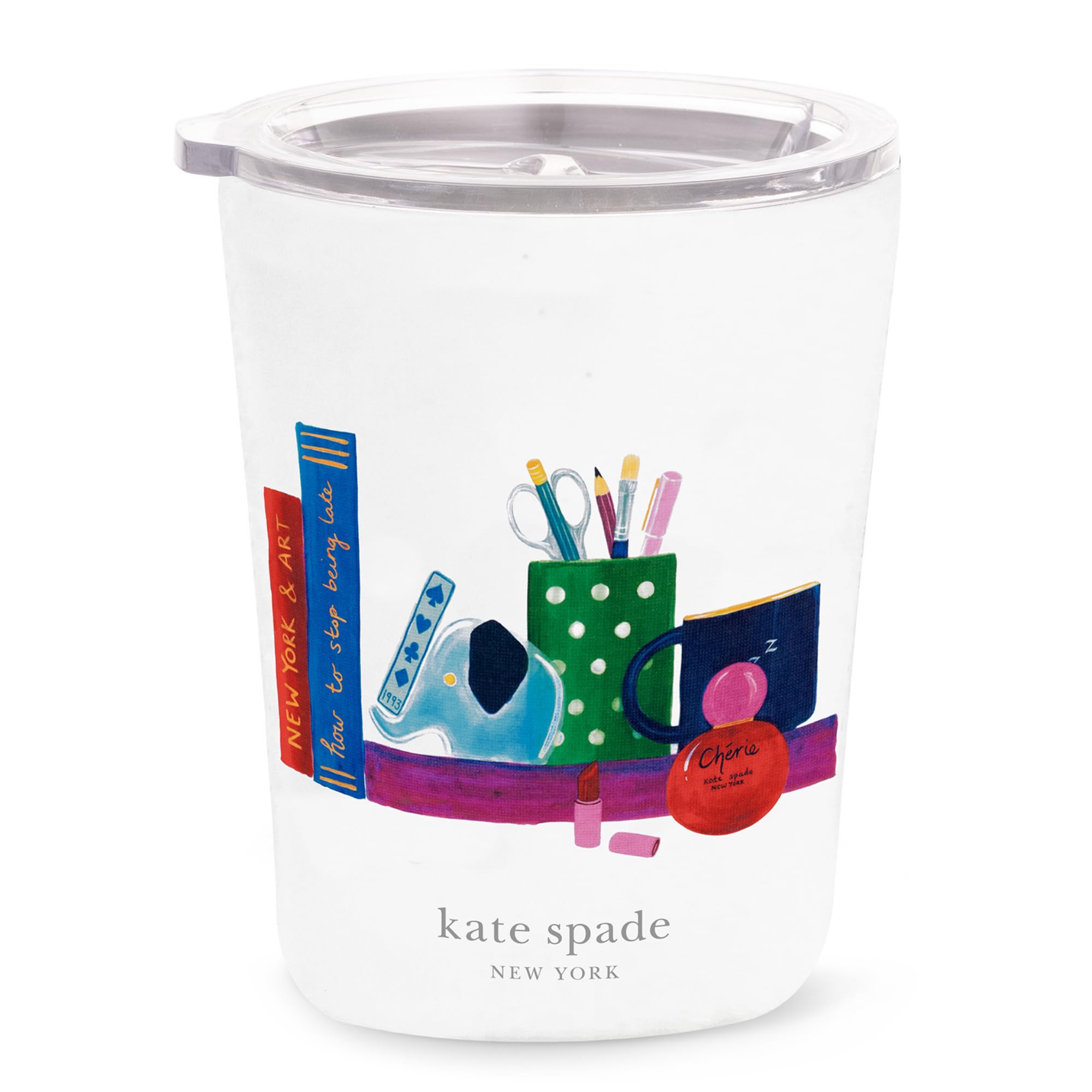 vaso termo kate spade new york 12 oz con tapa mantiene caliente o fría por horas