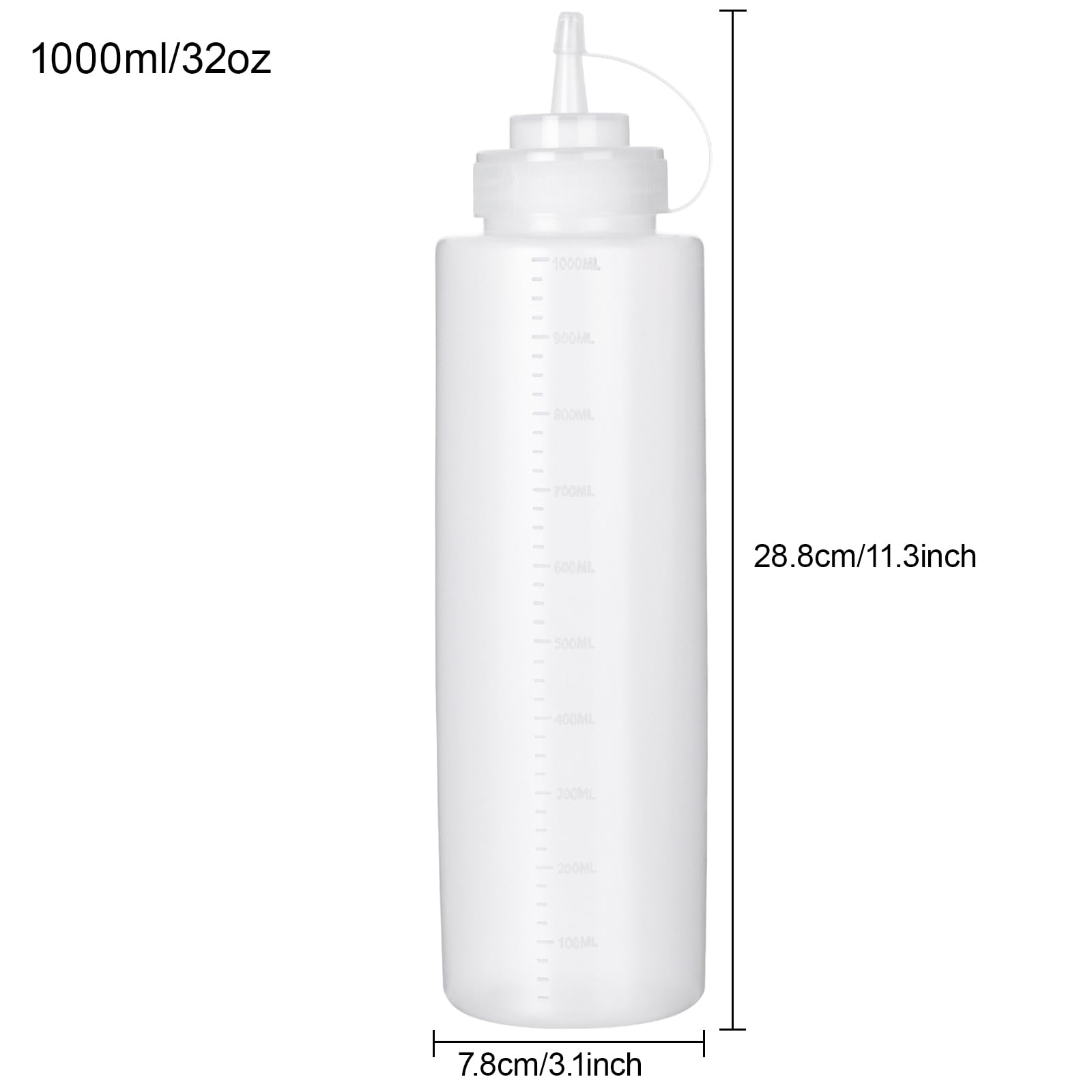 Katfort botellas condimentos con escala de 100 ml a 1000 ml.